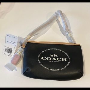 NWT Coach wristlet black tan